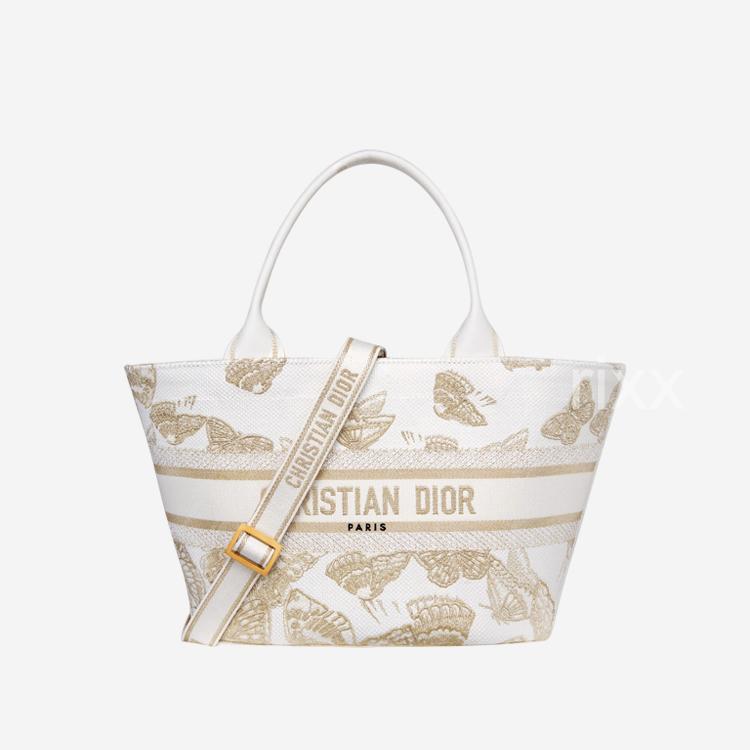 디올 Gradient Butterflies 자수 모자 바스켓 백