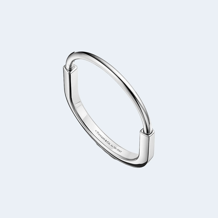 티파니 앤 코 뱅글 락 팔찌 화이트 골드