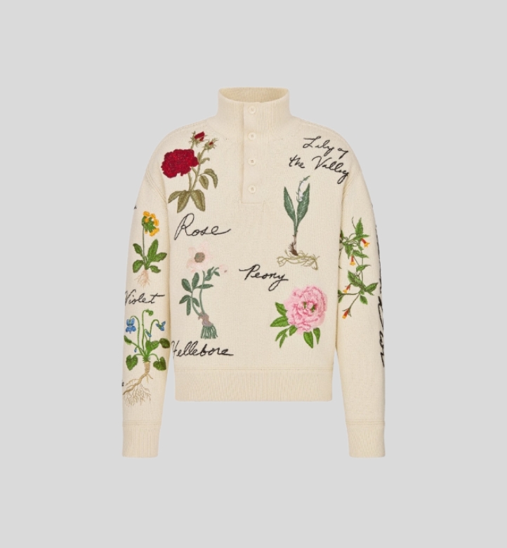 디올 자수 니트 스웨터