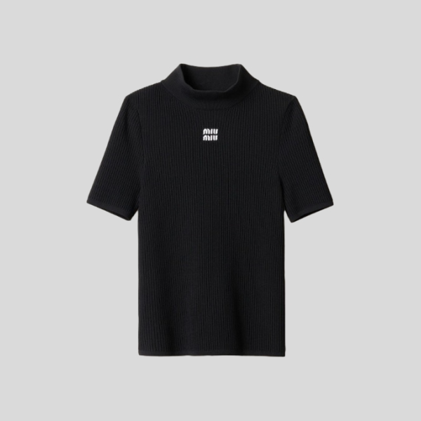 미우미우 하이넥 니트 반팔