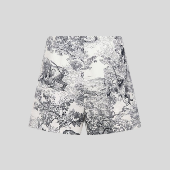 디올 화이트 코튼 데님 & 블루