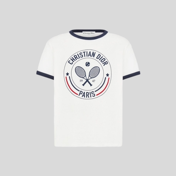 디올 테니스 프린트 티셔츠