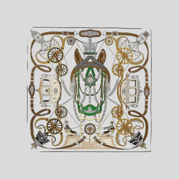 에르메스 wheel of Honor 숄(베이지)