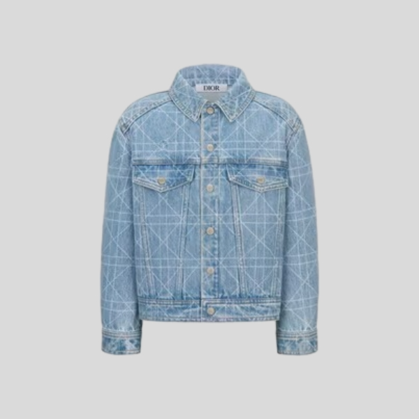 디올 체크 데님 자켓