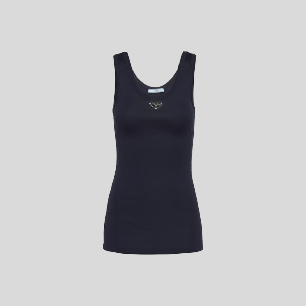 프라다 립 조직 니트 탑