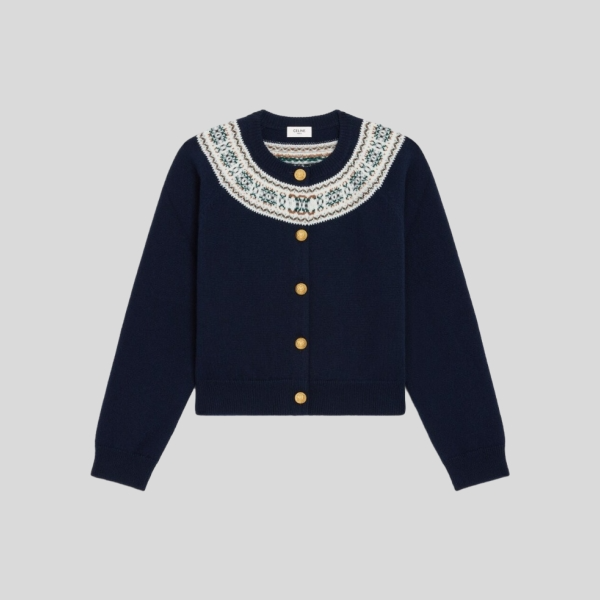 셀린느 페어 아일 캐시미어 가디건