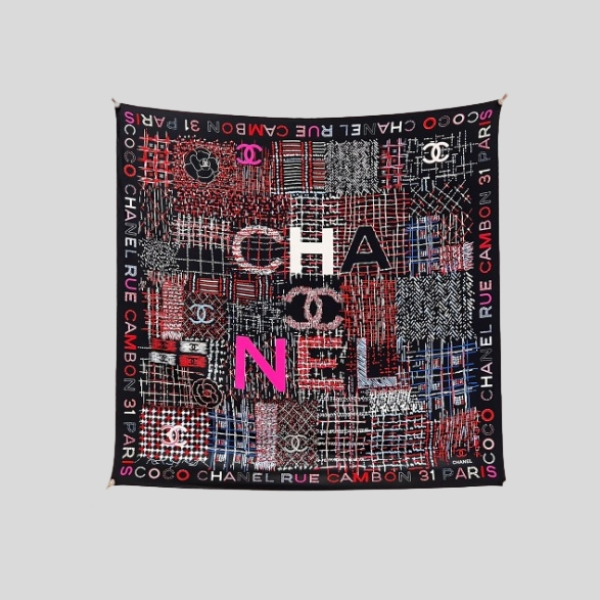 샤넬 스퀘어 스카프(블랙, 화이트)