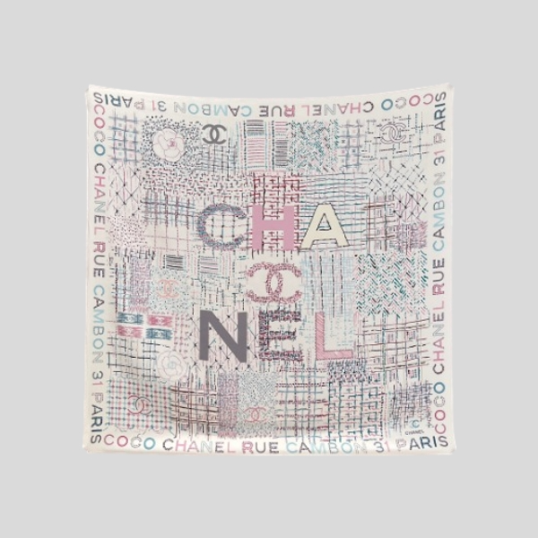 샤넬 스퀘어 스카프(블랙, 화이트)