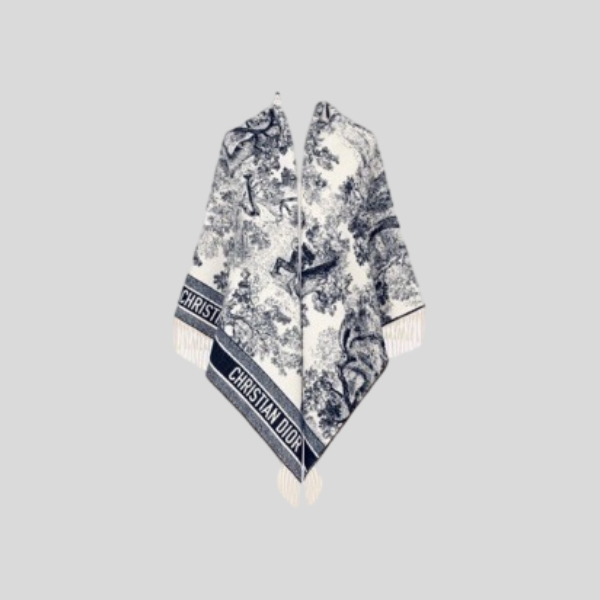 디올 양면 숄 블루앤화이트