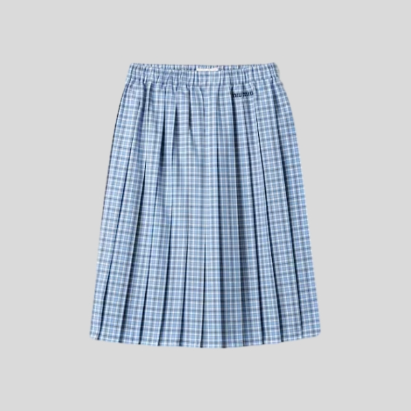 미우미우 플리츠 체크 스커트