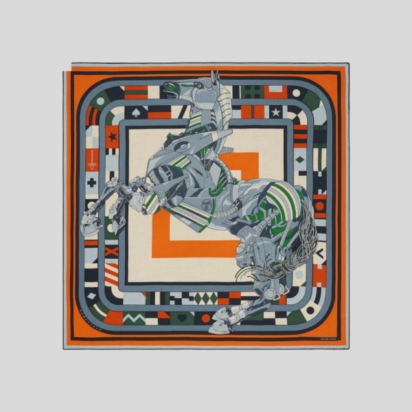 에르메스 메카니컬 르코보 스카프 오렌지