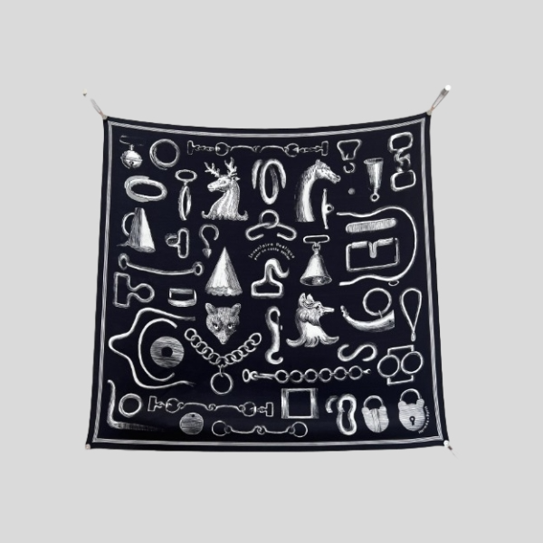 에르메스 스퀘어 스카프 블랙