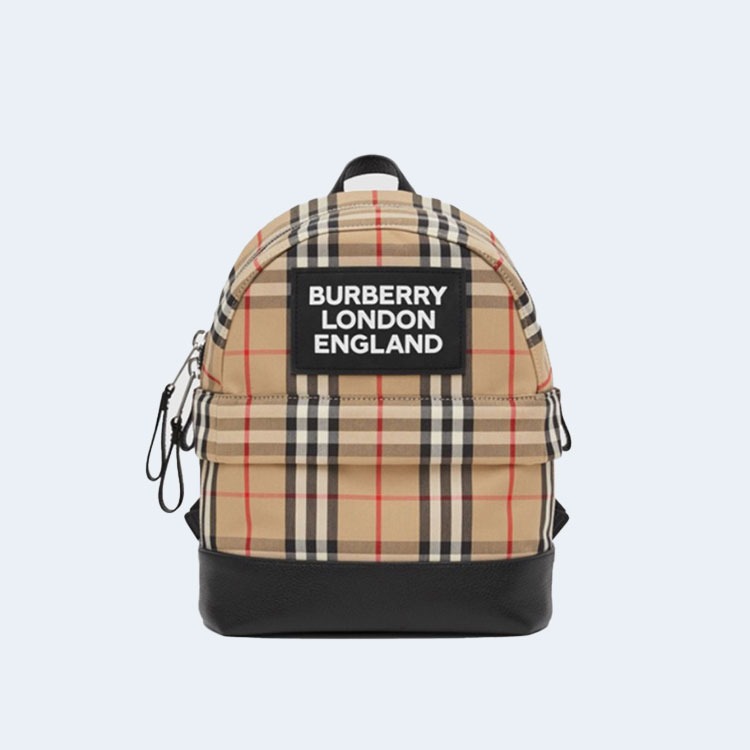 버버리 로고 아플리케 빈티지 체크백팩