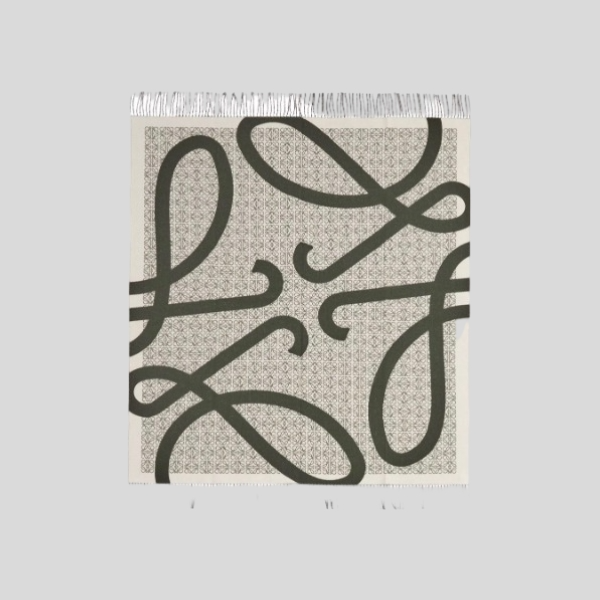 로에베 자카드 블랭킷 숄 그린