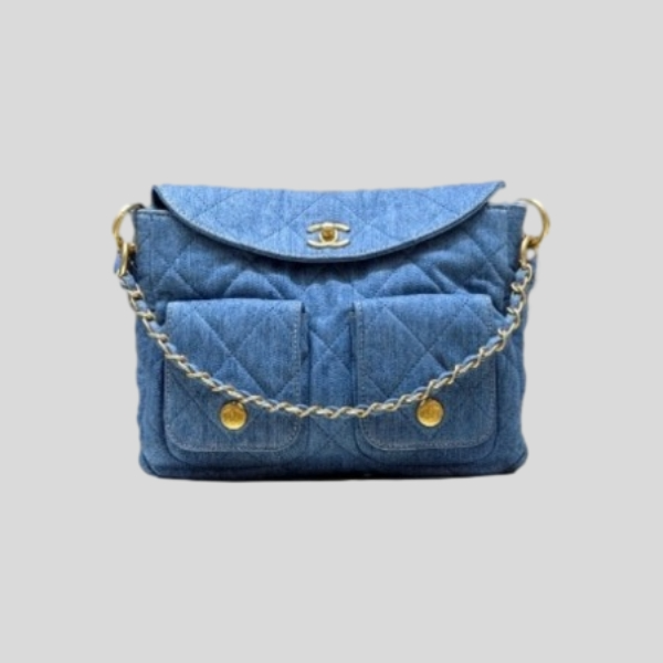 샤넬 더블 포켓 데님 스몰 호보백