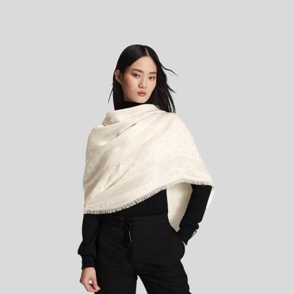 루이비통 모노그램 샤인 숄(화이트 골드)