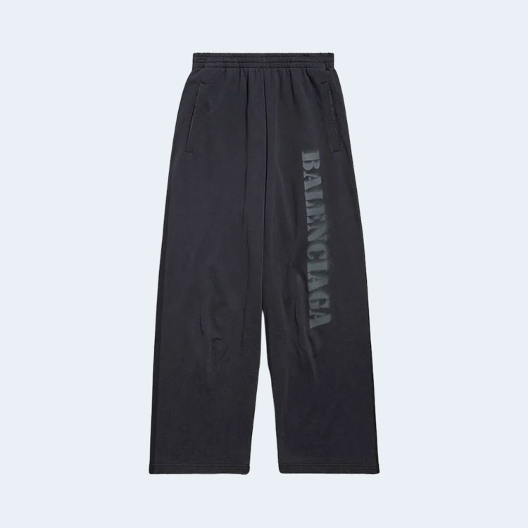 발렌시아가 스텐실 타입 배기 스웨트팬츠 블랙 그레이