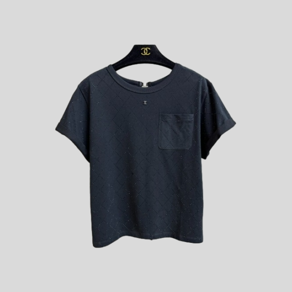 샤넬 다이아몬드 패턴 반팔 티셔츠(2color)