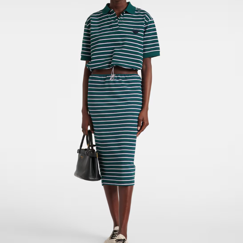 프라다 스트라이프 코튼 세트