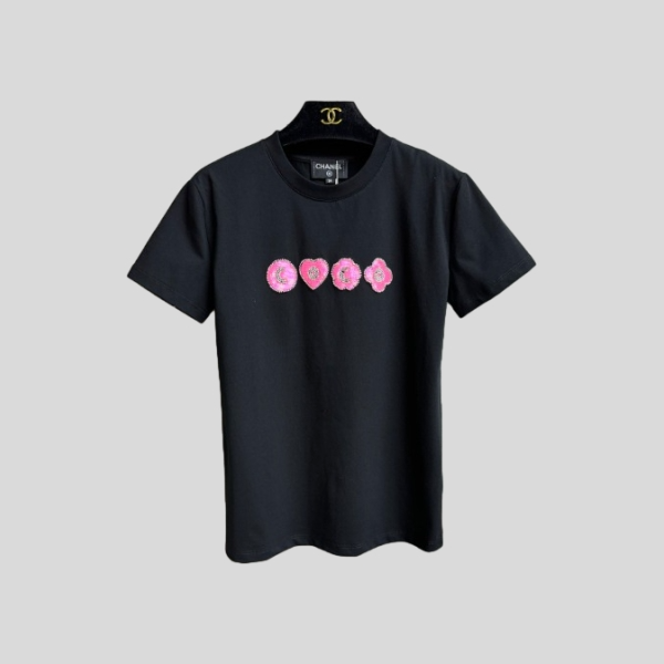 샤넬 코코 자수 티셔츠 블랙