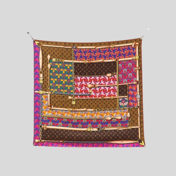 루이비통 체인 스퀘어 스카프(커피)