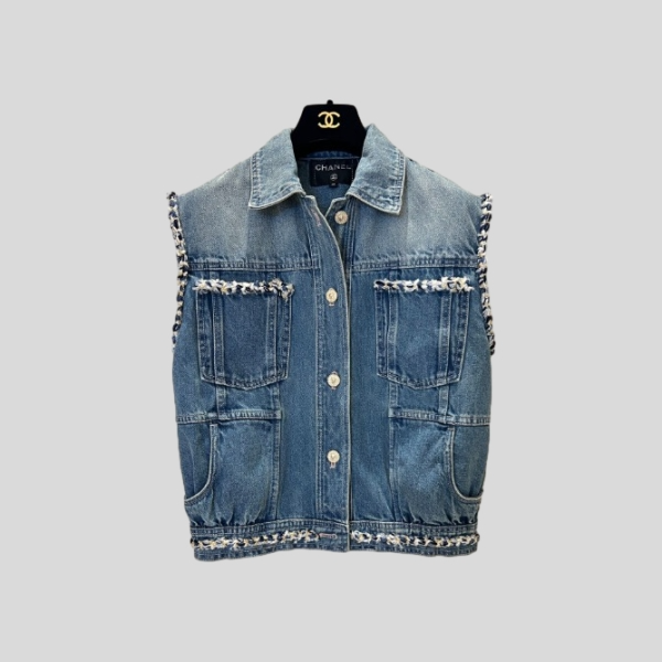 샤넬 핸드메이드 데님 베스트