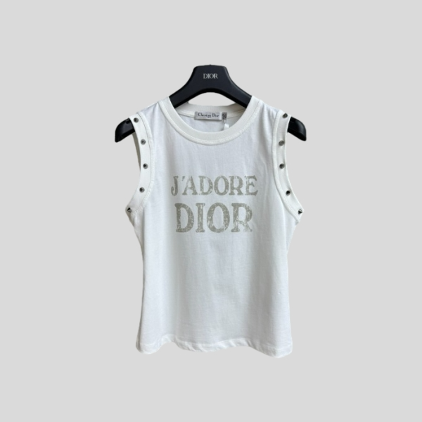 디올 레터링 슬리브리스 탑