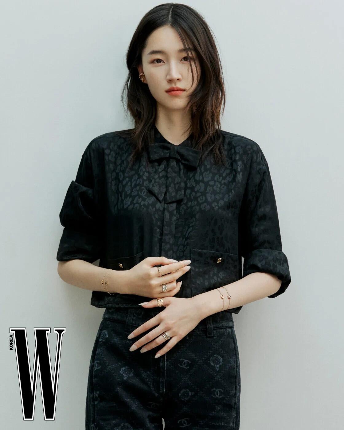 샤넬 리본 실크 셔츠