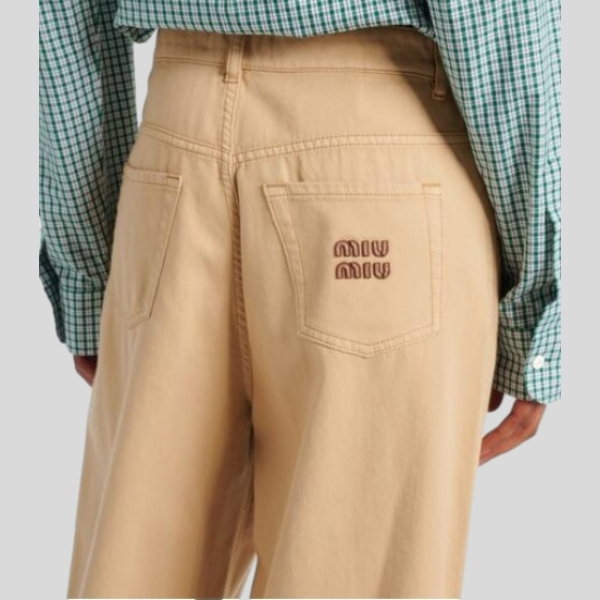 미우미우 하이라이즈 와이드레그 진