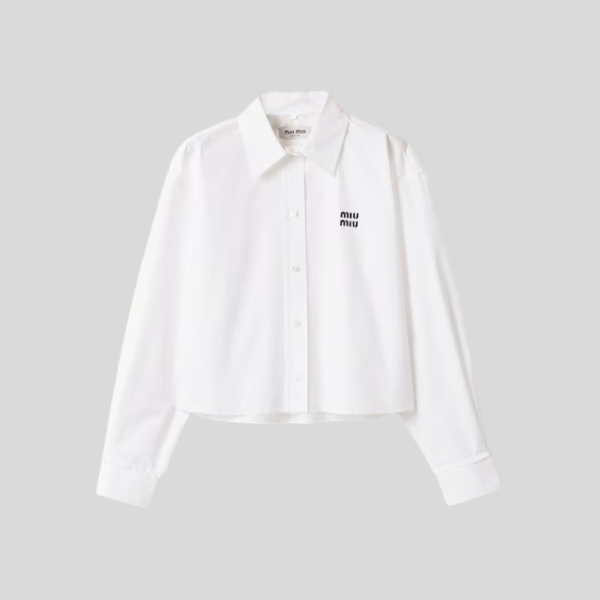 미우미우 포플린 셔츠(화이트, 핑크)
