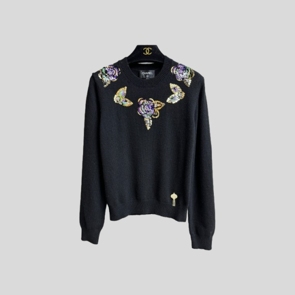 샤넬 비즈 스웨터