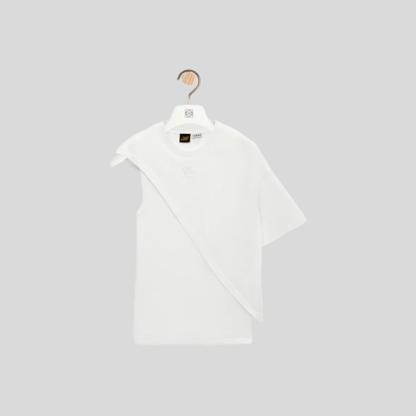 로에베 리오셀 화이트 드레이프 탑