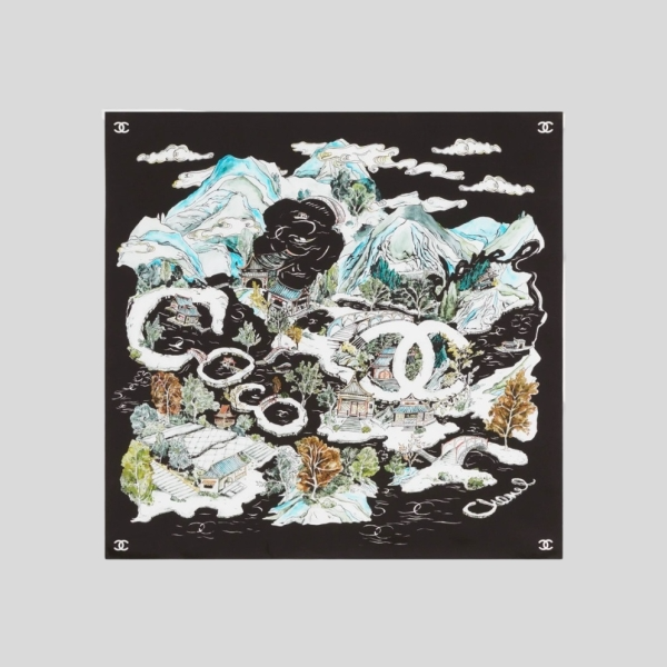 샤넬 코코 스카프 블랙