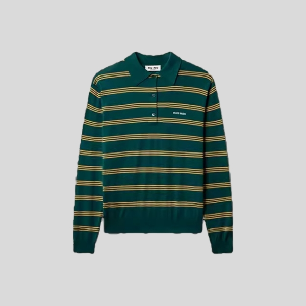 미우미우 스트라이프 니트 폴로