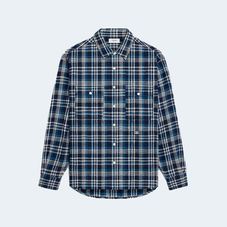 셀린느 루즈 럼버잭 울 체크 셔츠