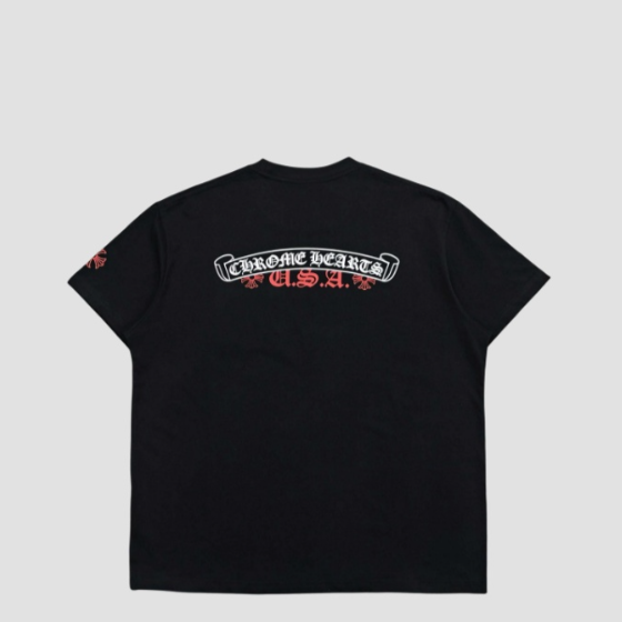 크롬하츠 뉴욕한정 스크롤라벨 반팔 티셔츠