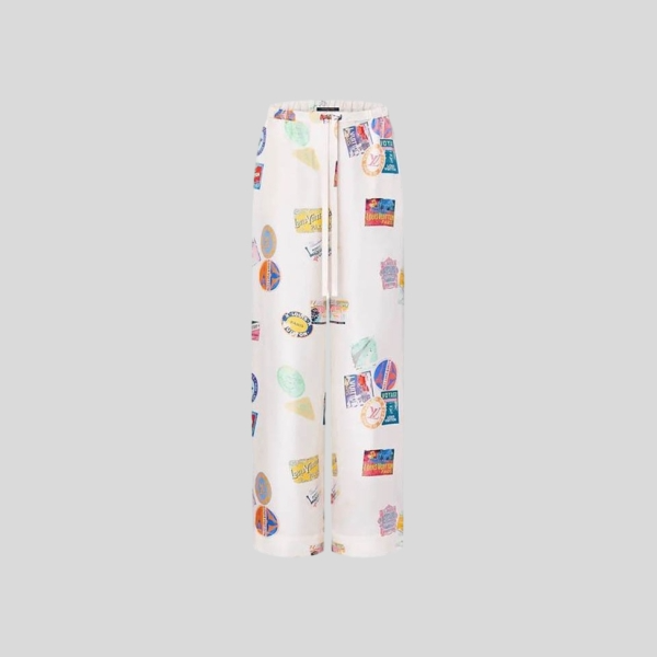 루이비통 마하나 패치 실크 팬츠