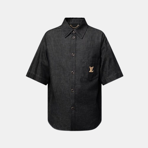 루이비통 카미아 샴브레이 인디고 데님 반팔 셔츠