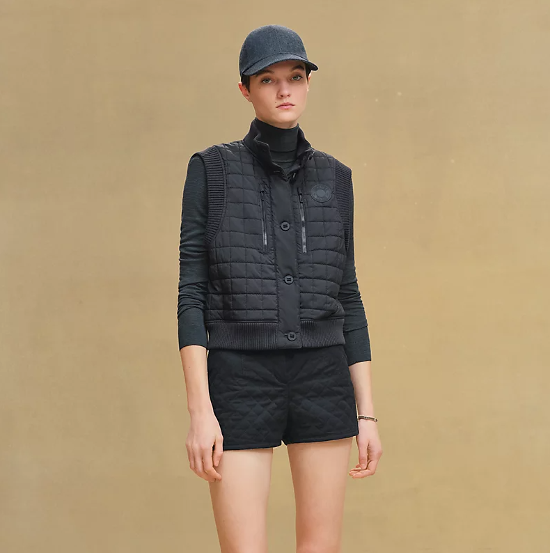 에르메스 퀼티드 슬리브리스 봄버 자켓