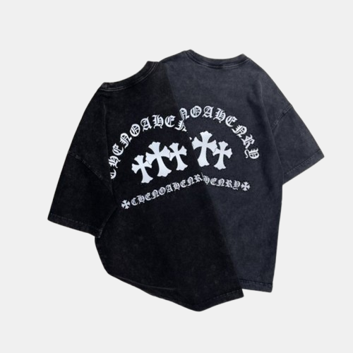크롬하츠 십자가로고 워싱 티셔츠