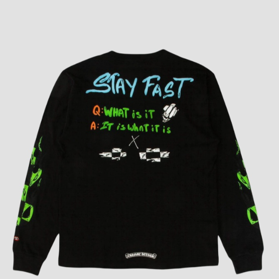 크롬하츠 매티 보이 레코드 잇 이즈 왓 잇 이즈 롱 슬리브 티셔츠