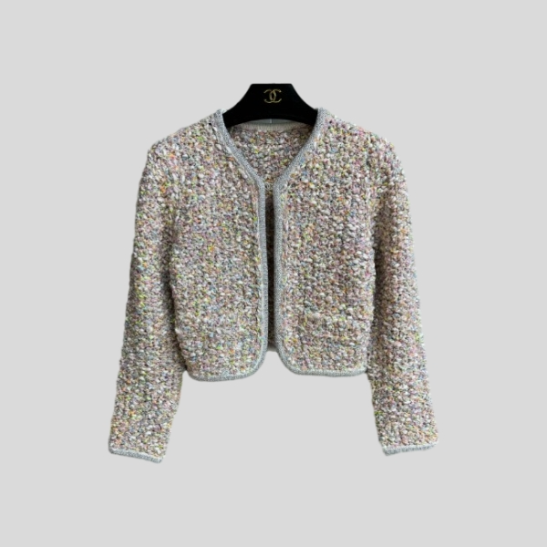 샤넬 라인스톤 브레이디드 자켓