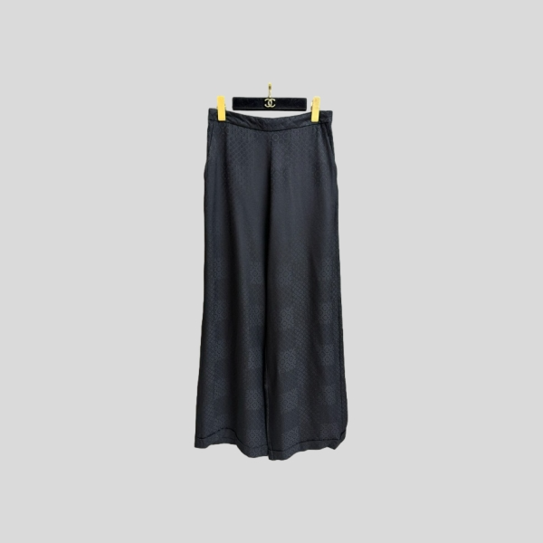 샤넬 플레이드 실크 팬츠