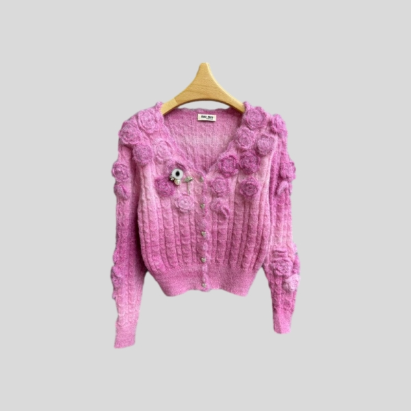 미우미우 플로럴 가디건