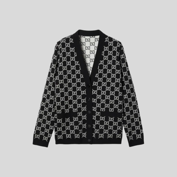 구찌 리버서블 GG 울 자카드 가디건