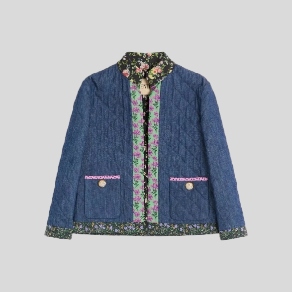 발렌티노 샴브레이 데님 자켓