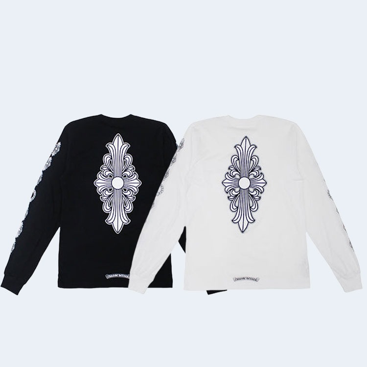 크롬하츠 플로럴 크로스 롱 슬리브 티셔츠(2color)