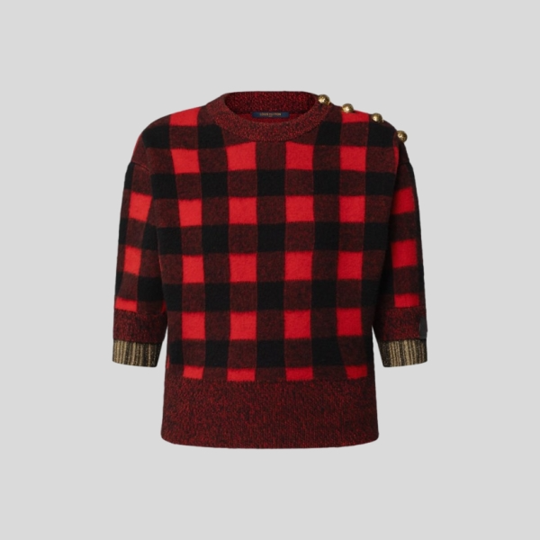 루이비통 그래픽 체크 니트 탑