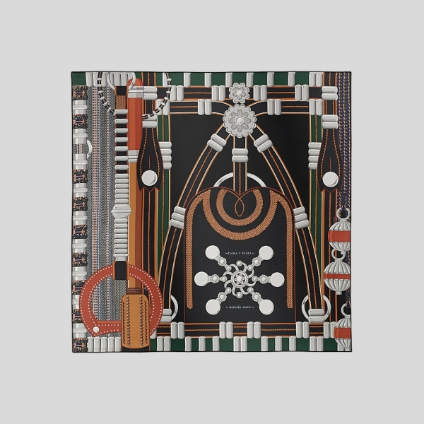 에르메스 Flora y Plata 스카프 90