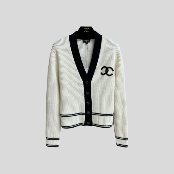 샤넬 니트 블록 가디건